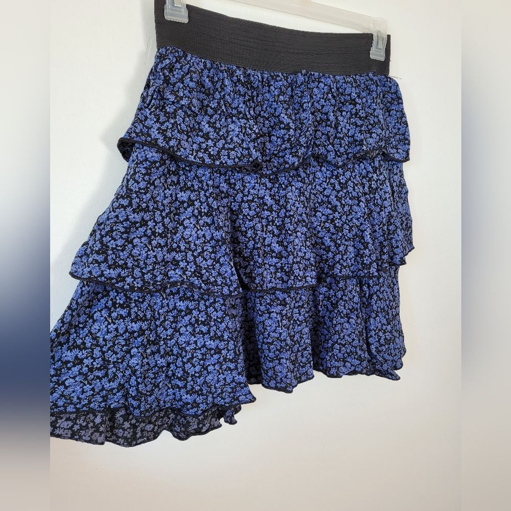 Vintage Jody California Tiered Skirt Blue Ditsy Floral Y2K 90s Cottage Fairycore - Picture 5 of 7